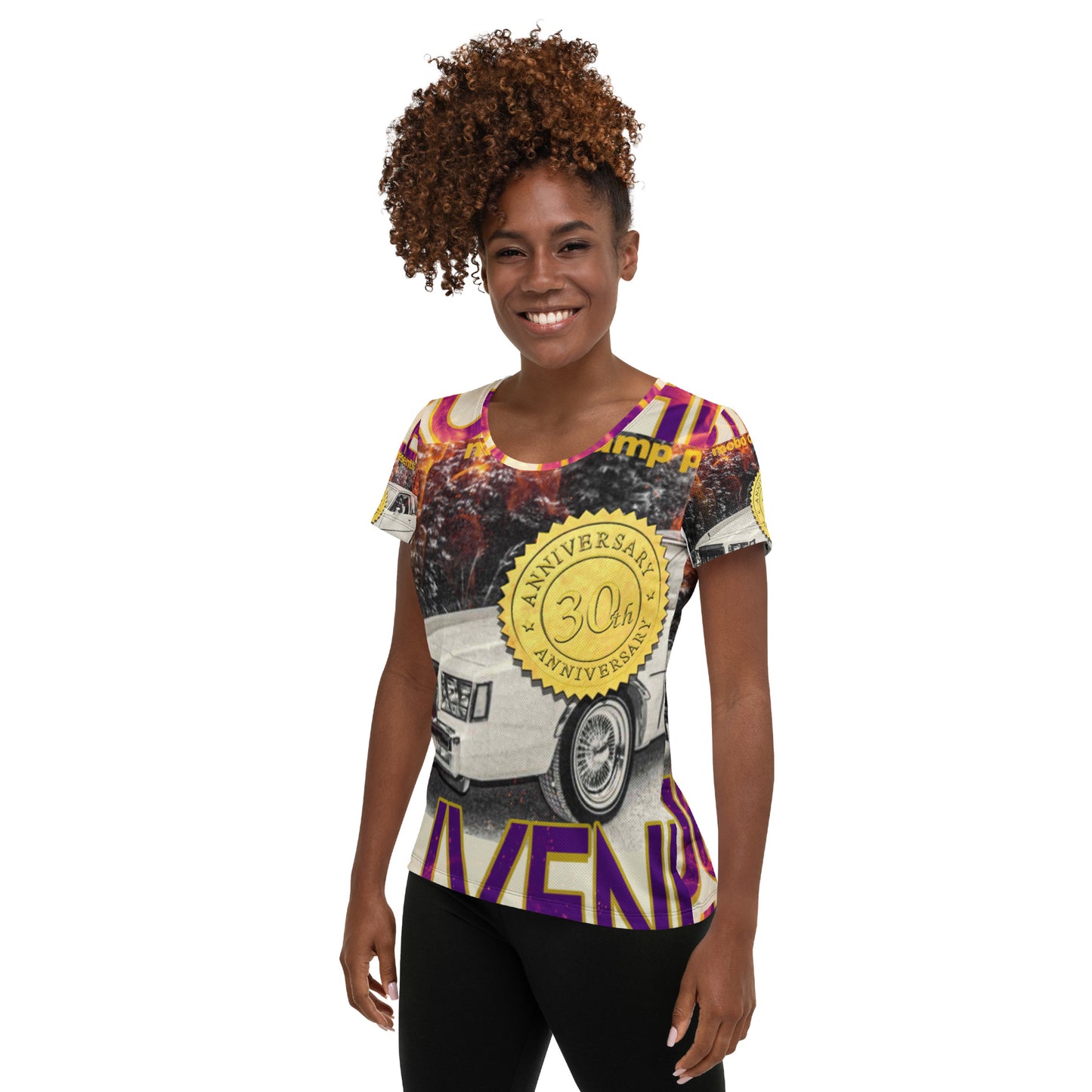 RJ 30th Ann All-Over Print Women's Athletic T-shirt