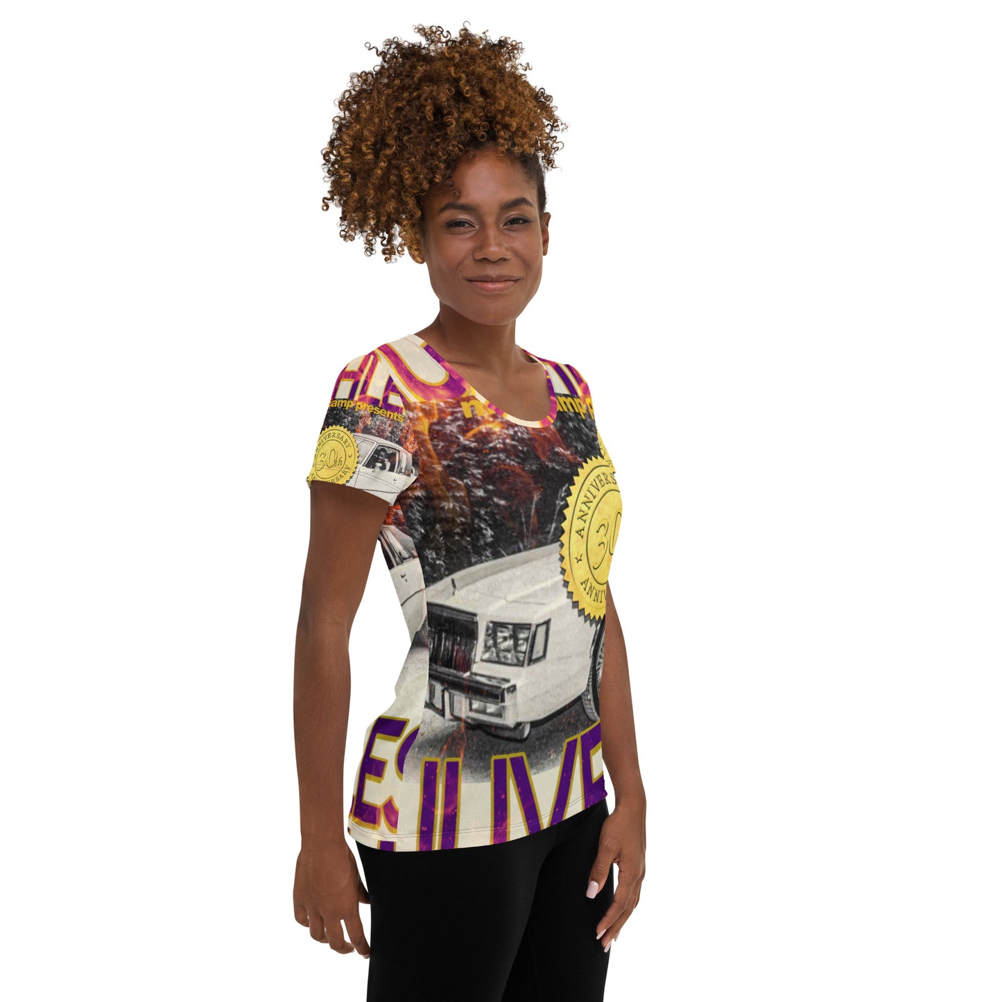 RJ 30th Ann All-Over Print Women's Athletic T-shirt