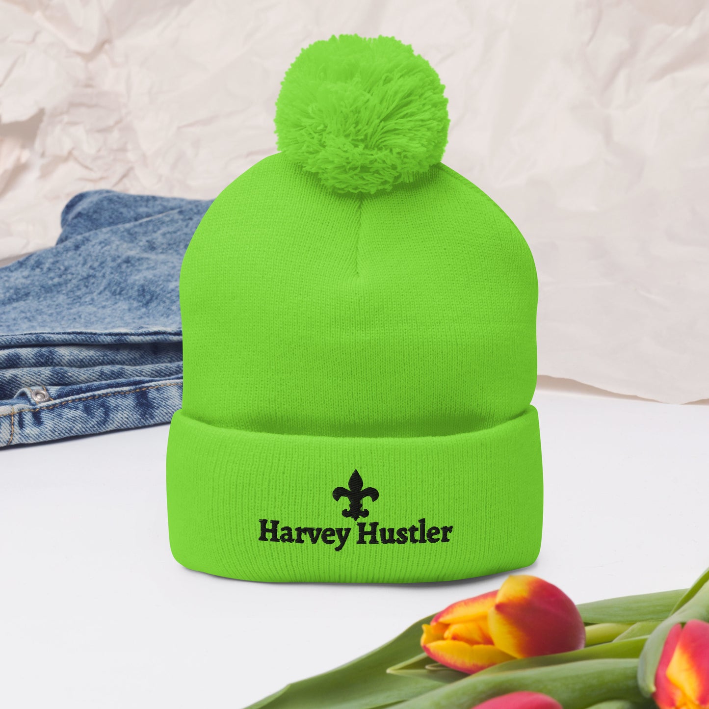 Harvey Hustler Pom-Pom Beanie