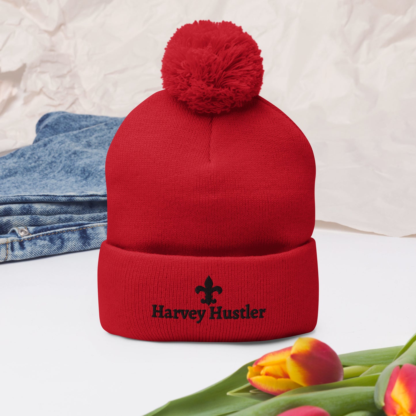 Harvey Hustler Pom-Pom Beanie