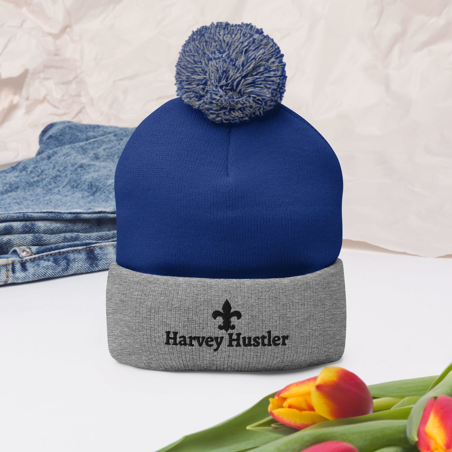 Harvey Hustler Pom-Pom Beanie